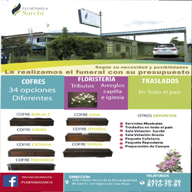 Funeraria Sarchí - Paquetes funerarios